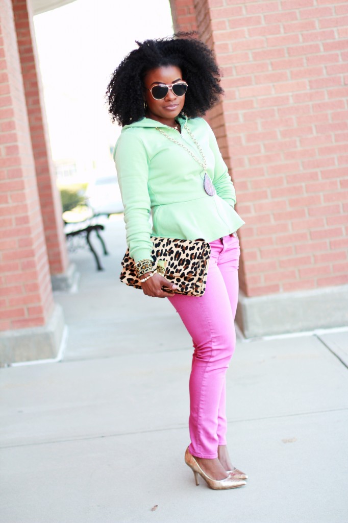 The Serena Saga Mint peplum pink jeans 2