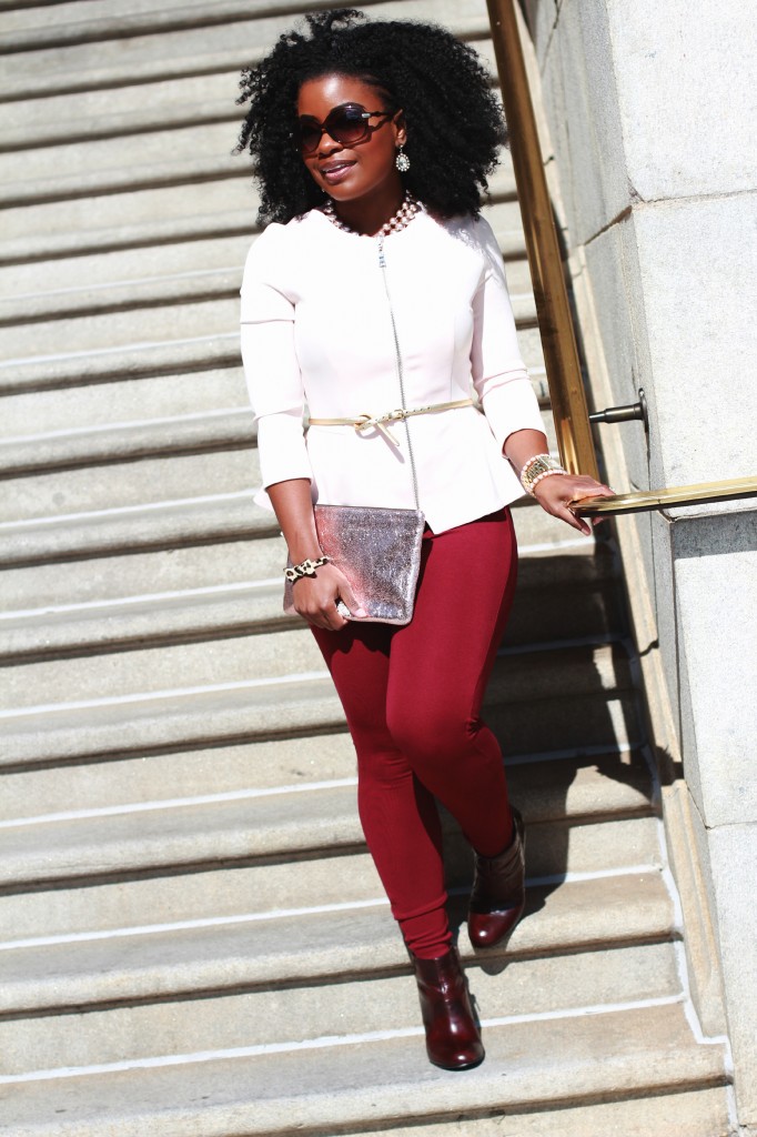Outfit: Peplum and Oxblood