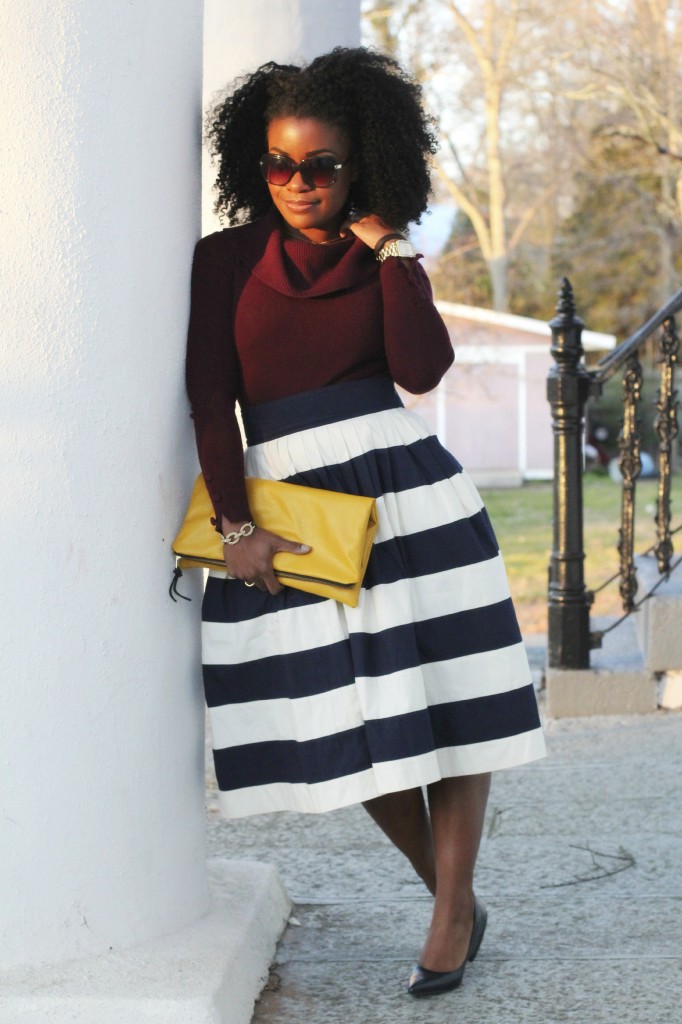 Outfit: Oxblood & Navy Stripes